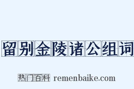 留别金陵诸公组词是什么意思的图片